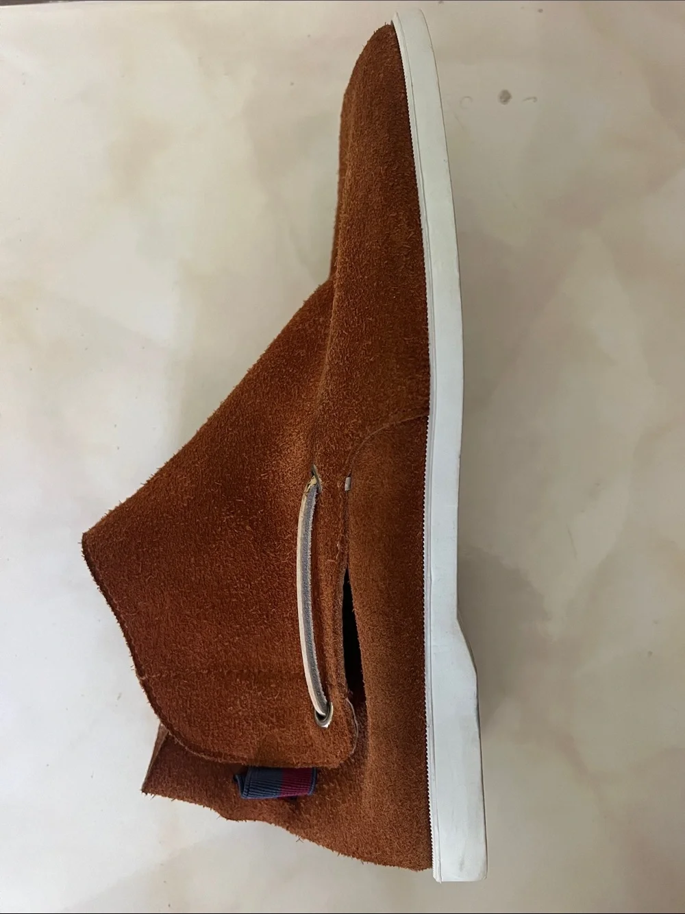 Mens Suede Chelsea Boots in orange